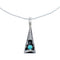 Navajo Sterling Silver Turquoise 18-1/8" Italian Snake Chain Pendant Necklace Set AX127465
